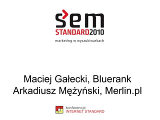 Maciej Gałecki, Bluerank Arkadiusz Mężyński, Merlin.pl 