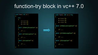 function-try block in vc++ 7.0