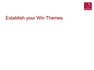 Establish your Win Themes
 
