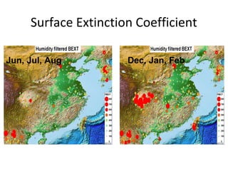 Surface Extinction Coefficient
Jun, Jul, Aug

Dec, Jan, Feb

 