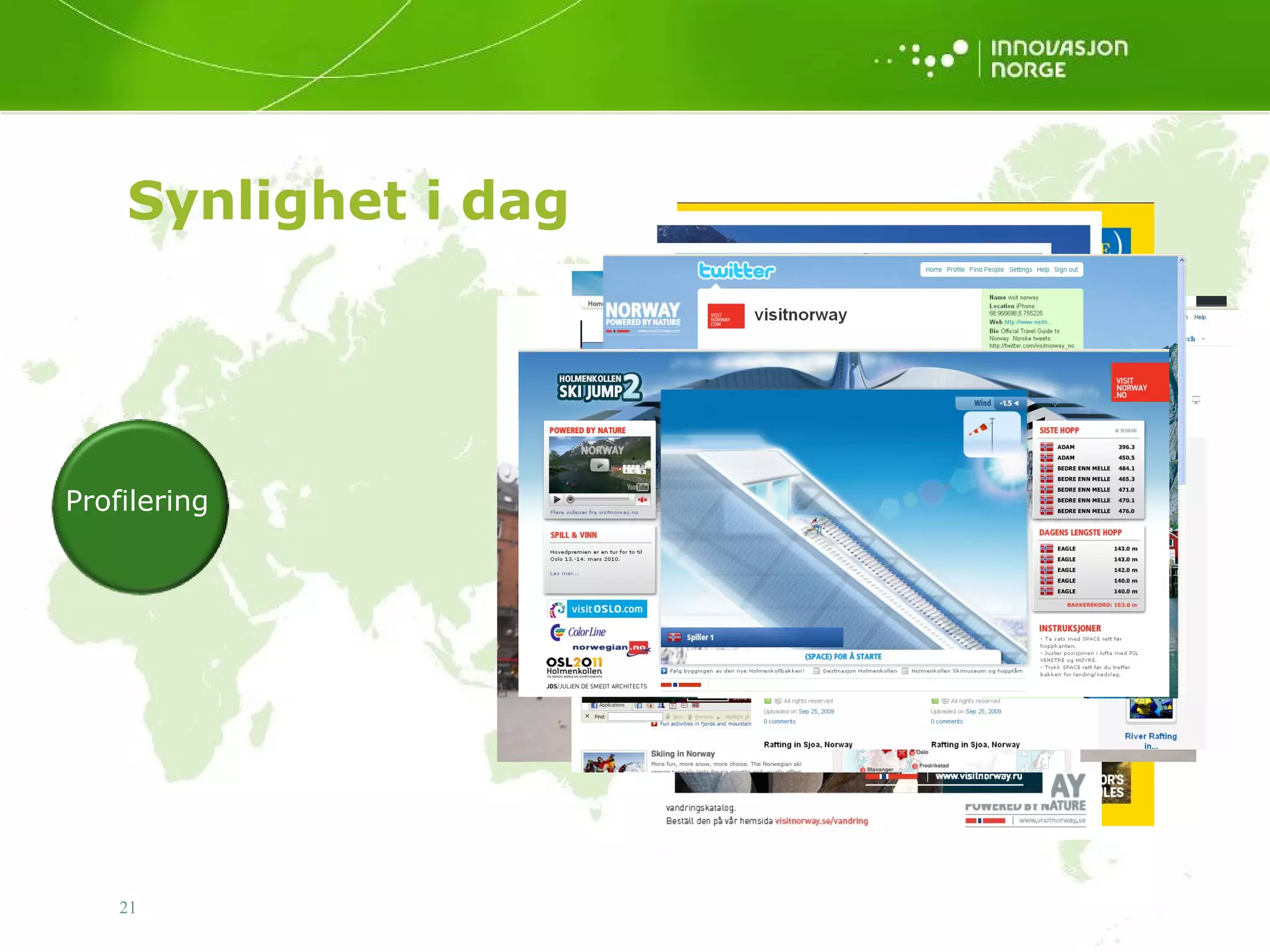 Synlighet i dag Profilering Presse Presse Print annonsering Katalog Messe E- katalog Workshops E-mail/CRM Banners 