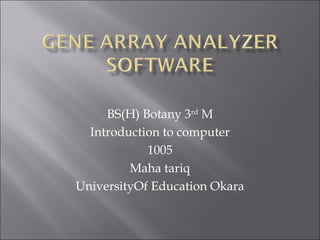 BS(H) Botany 3rd M 
Introduction to computer 
1005 
Maha tariq 
UniversityOf Education Okara 
 