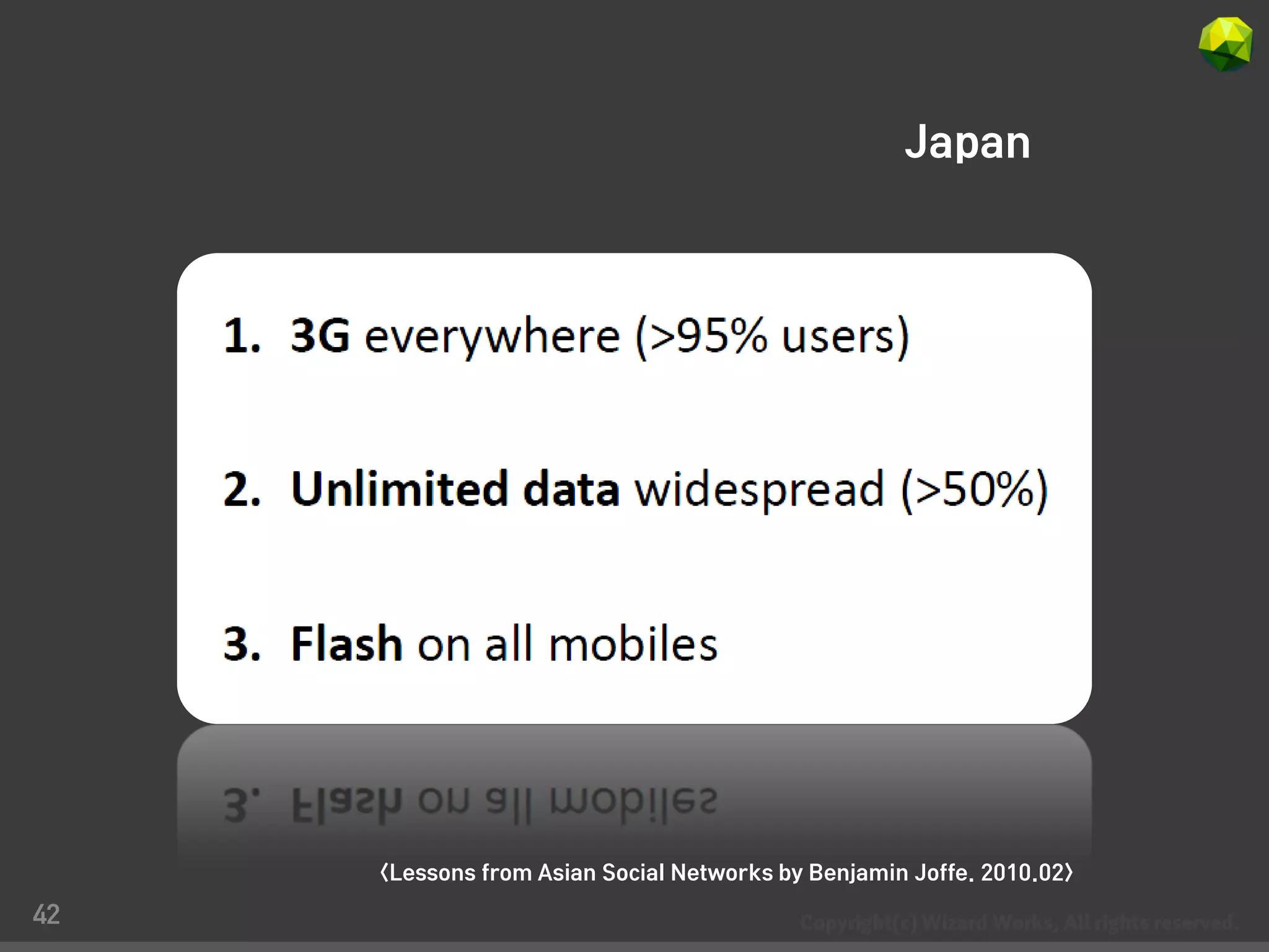 Japan




     <Lessons from Asian Social Networks by Benjamin Joffe. 2010.02>

42
 