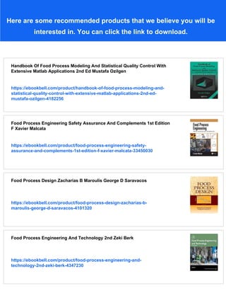 Food Process Modeling 1st Edition L M M Tijskens | PDF