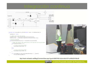 Integración continua




http://mark.michaelis.net/Blog/CommentView.aspx?guid=90687463-3a2a-4bc8-971a-885d28190e38

                                                  © 2010 Proyectalis Gestión de Proyectos S.L.
 