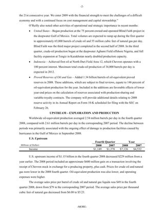 Chevron2008  4Q Earnings Release