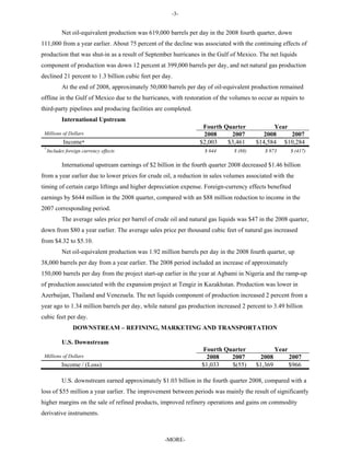 Chevron2008  4Q Earnings Release