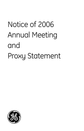 Notice of 2006
Annual Meeting
and
Proxy Statement
 