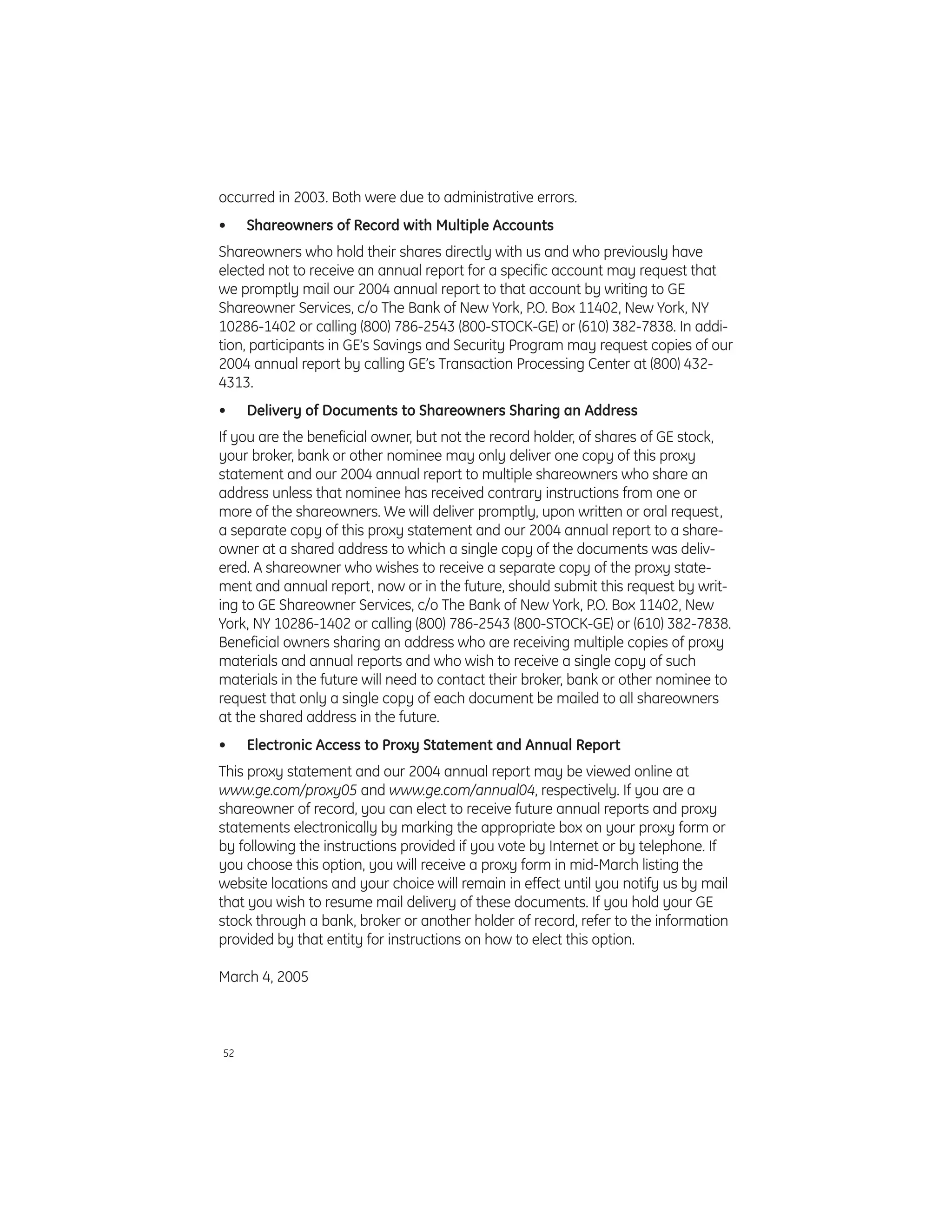 GE# 2005 Proxy Statement 