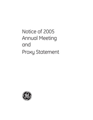 Notice of 2005
Annual Meeting
and
Proxy Statement
 