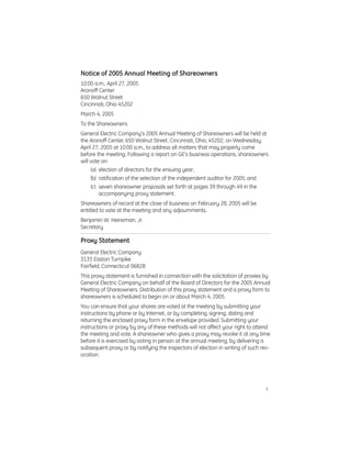 GE# 2005 Proxy Statement 