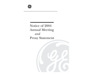 g


Notice of 2004
Annual Meeting
   and
Proxy Statement
 