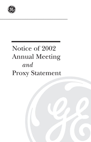 g


Notice of 2002
Annual Meeting
   and
Proxy Statement
 