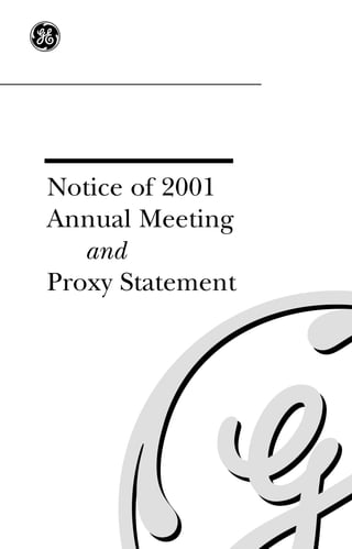 g


Notice of 2001
Annual Meeting
   and
Proxy Statement
 