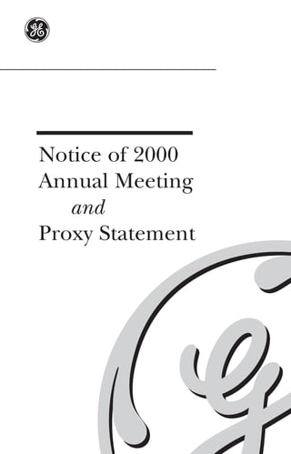g


Notice of 2000
Annual Meeting
   and
Proxy Statement
 