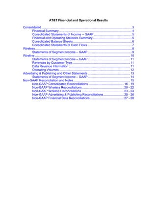 AT&T Financial and Operational Results | PDF