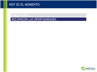 PERU AHORA RECONOCER LAS OPORTUNIDADES HOY ES EL MOMENTO 