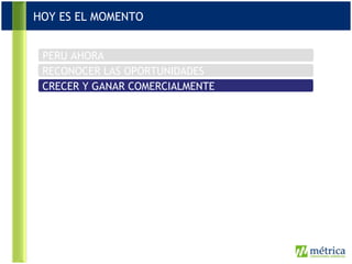 PERU AHORA RECONOCER LAS OPORTUNIDADES CRECER Y GANAR COMERCIALMENTE HOY ES EL MOMENTO 