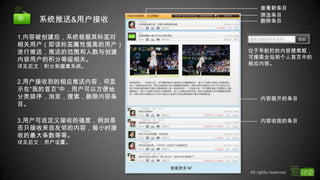 查看新条目筛选条目系统推送&用户接收删除条目1.内容被创建后，系统根据其标签对相关用户（即该标签属性值高的用户）进行推送，推送的范围和人数与创建内容用户的积分等级相关。详见后文：积分和徽章系统。位于导航栏的内容搜索框，可搜索全站和个人首页中的相应内容。2.用户接收到的相应推送内容，将显示在“我的首页”中，用户可以方便地分类排序，浏览，搜索，删除内容条目。内容展开的条目3.用户可自定义接收的强度，例如是否只接收来自友邻的内容，每小时接收的最大条数等等。详见后文：用户设置。内容收拢的条目