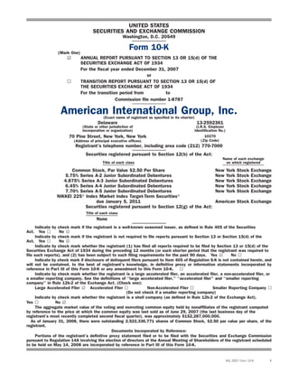 AIG Annual Reports and Proxy Statements 2007 Form 10-K