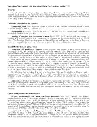 AIG AIG Annual Reports and Proxy Statements 2008 Proxy Statement