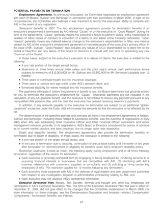 AIG AIG Annual Reports and Proxy Statements 2008 Proxy Statement