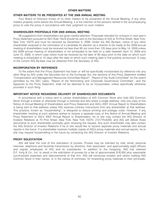 AIG AIG Annual Reports and Proxy Statements 2008 Proxy Statement