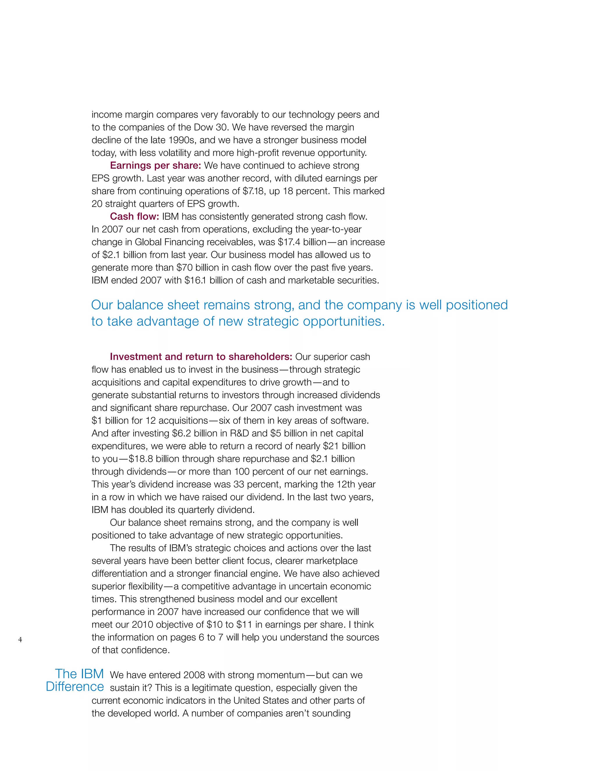 IBM Annual report 2007 | PDF
