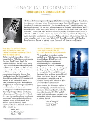 valero energy Annual Reports 2005