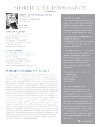 valero energy Annual Reports 2005