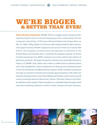 valero energy Annual Reports 2002