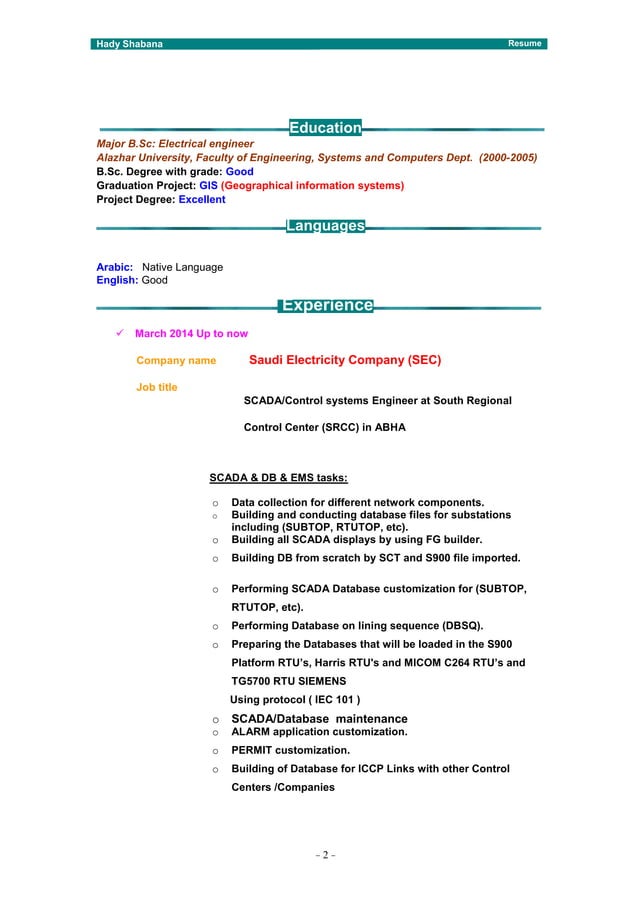 Hady cv pdf
