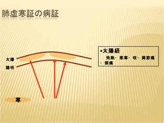 太陽 陽明 寒 太陽経 　 発熱・悪寒・咳・関節痛・頭痛 