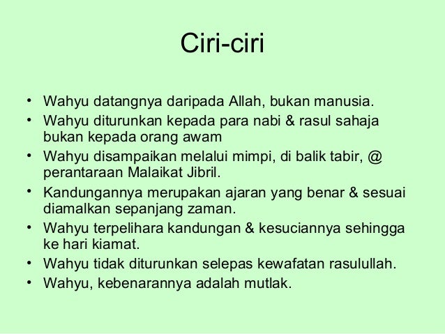 Image result for ciri ciri wahyu