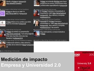Medición de impacto  Empresa y Universidad 2.0  + OlgaGil [email_address] septiembre 
