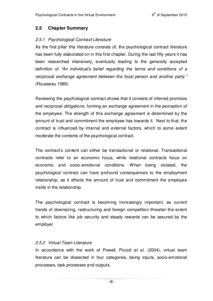 Thesis on psychological contract