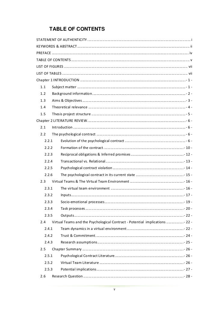 Psychological contract master thesis