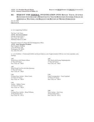 10/09/10 "Emergency Motion To Stay; Emergency Motion For Enlargement Of Time and Other Relief The United States Supreme Court Deems Appropriate To Correct The Legal Wrongs/Injustices Reported Herein"