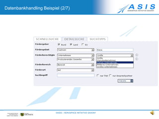 Datenbankhandling Beispiel (1/7)©ASIS – AEROSPACE INITIATIVE SAXONY4