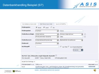 Datenbankhandling Beispiel (4/7)©ASIS – AEROSPACE INITIATIVE SAXONY7
