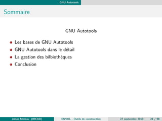 le est compose de plusieurs regles de la forme : 
cible : dependances 
TAB commandes 
cible : dependances 
TAB commandes 
Chaque commande est precedee d'une tabulation : 
Make 