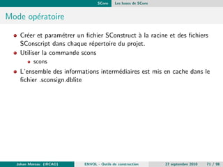 er les 1eres etapes : autoreconf 
La sequence serait donc : 
Creation du con 