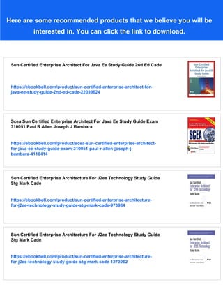 Sun Certified Enterprise Architect For J2ee Study Guide Exam 310051 1st ...