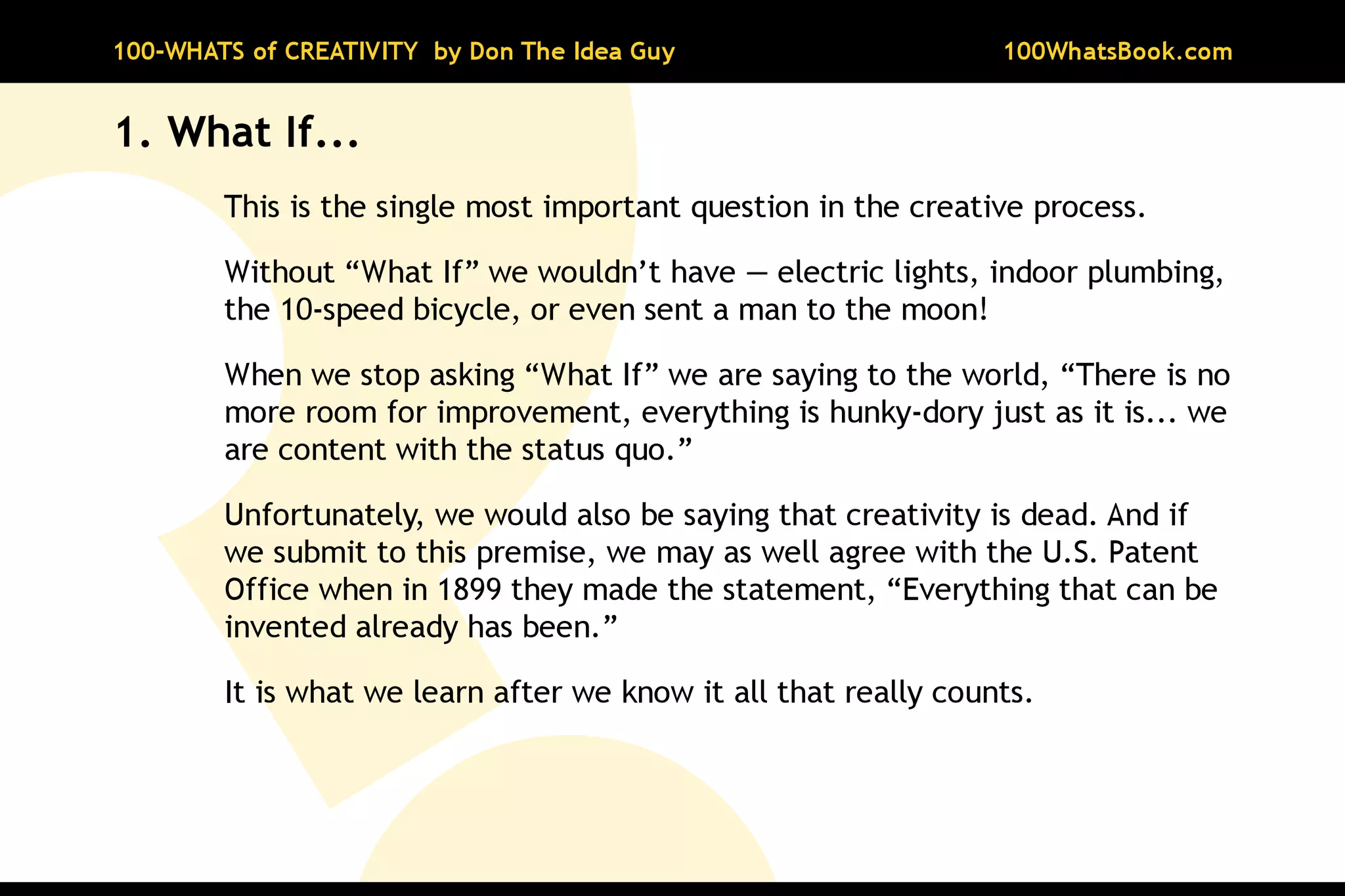 100-Whats of Creativity
