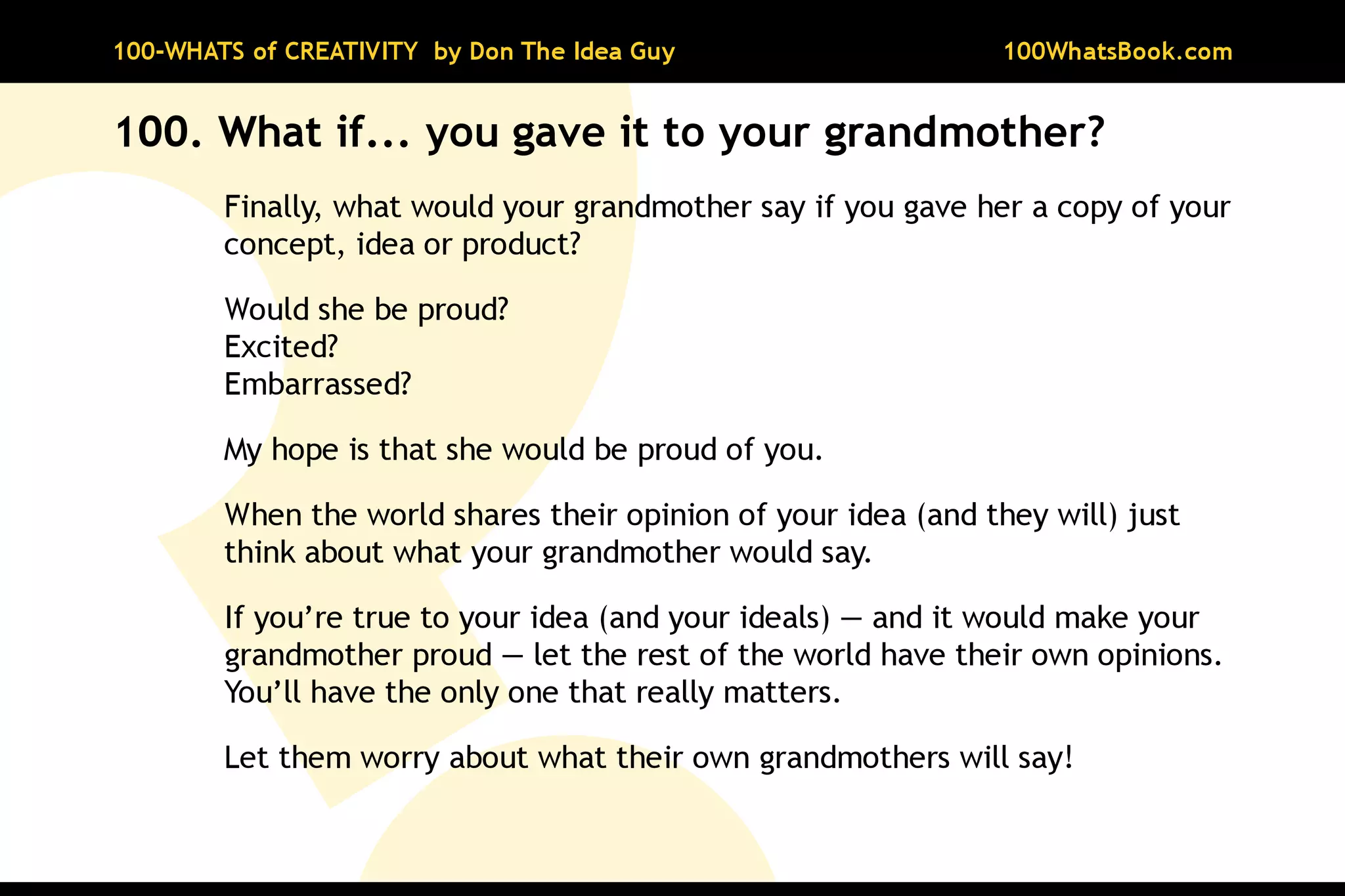 100-Whats of Creativity