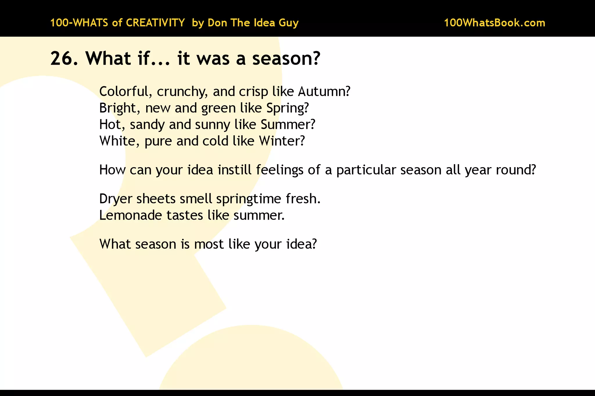 100-Whats of Creativity
