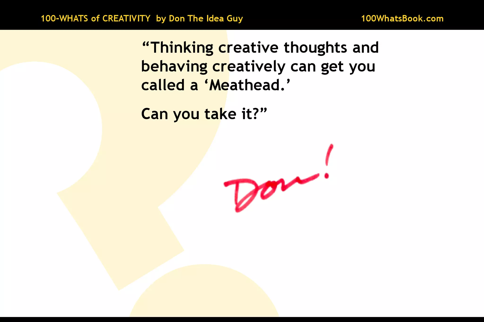 100-Whats of Creativity