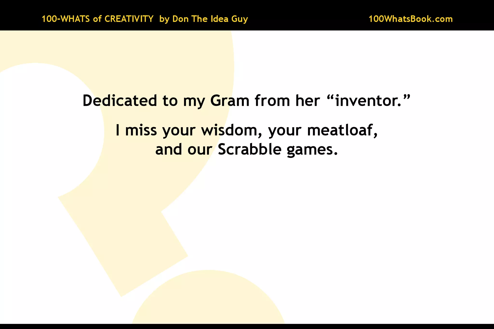 100-Whats of Creativity