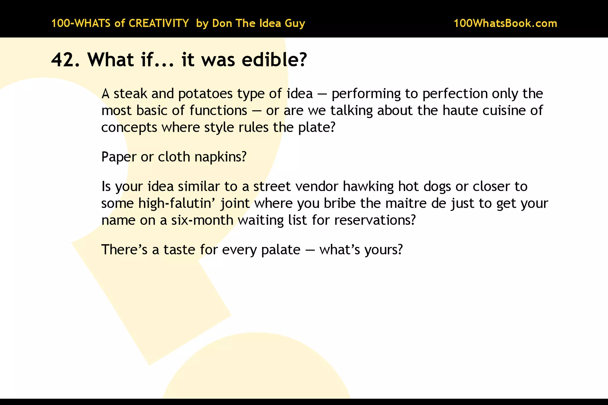 100-Whats of Creativity