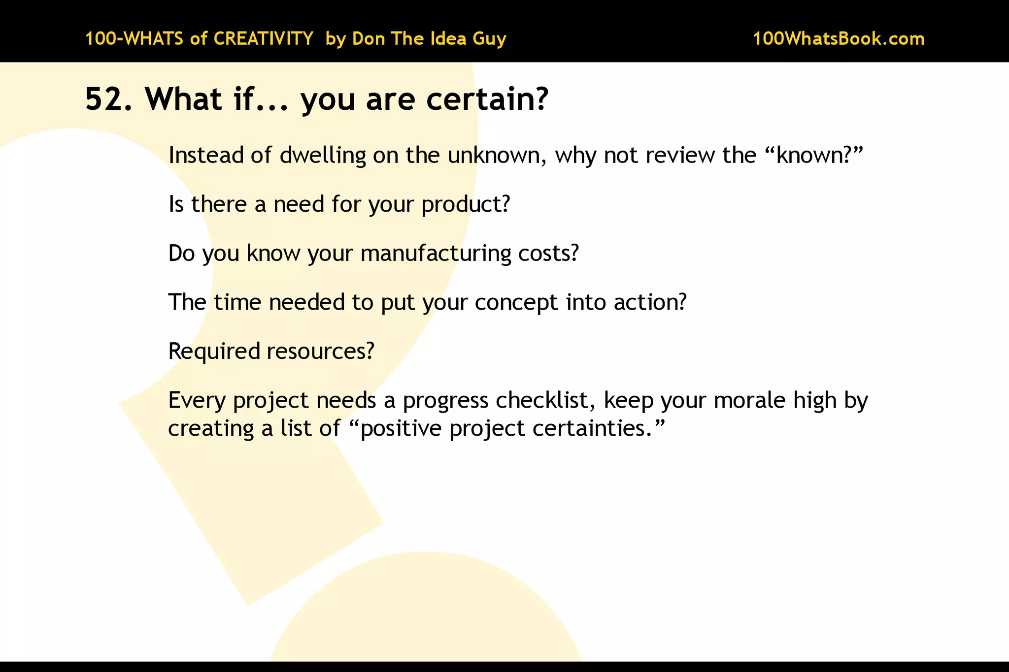 100-Whats of Creativity